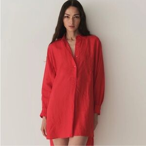Doen Jora Linen Dress in Scarlet